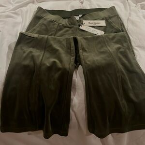 Juicy couture velour  army green track pants